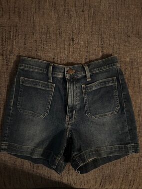 J. Crew Dark Blue High-Rise Denim Shorts